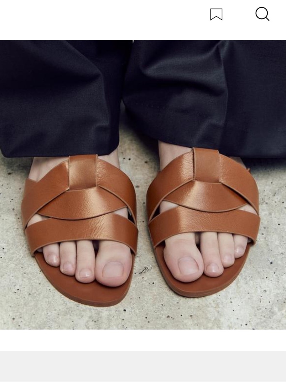Zara Brown Flat Crossed leather Sandals 40 EU - Picture 4 of 16